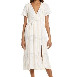 Clara Plaid Linen Blend Midi Dress